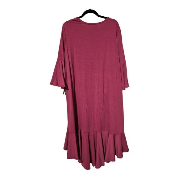 LULAROE Maurine Ruffle Hem Dress Bell Sleeves, Size 3XL - Picture 2 of 11